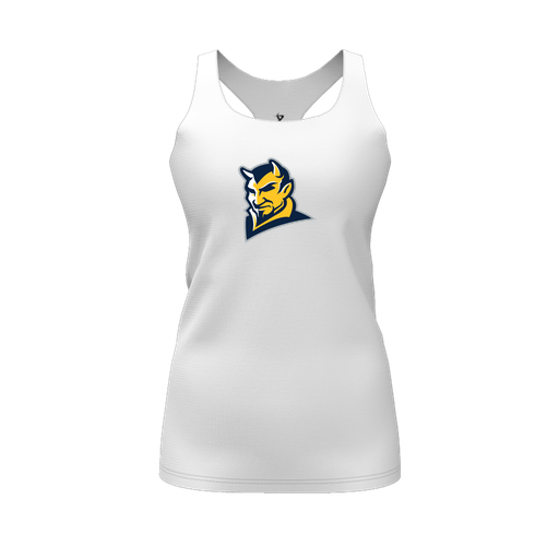 [CUS-DFW-RCBK-PER-WHT-FYS-LOGO1] Racerback Tank Top (Female Youth S, White, Logo 1)