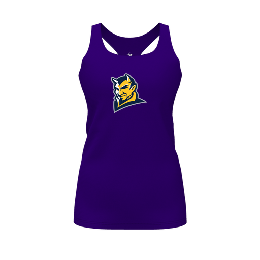 [FT0TRBPP-FYS-LOGO1] Decker Racerback Tank Top (Female Youth S, Purple, Logo 1)