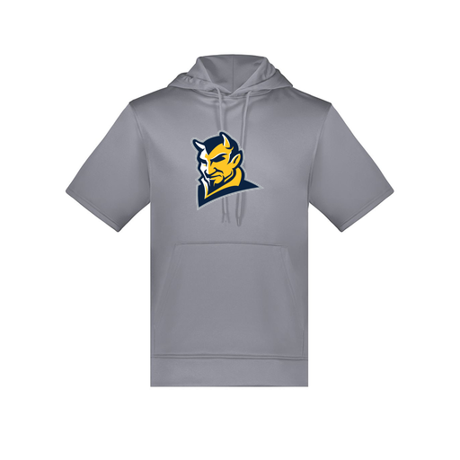 [6871.059.S-LOGO1] Men's Dri Fit Short Sleeve Hoodie (Adult S, Gray, Logo 1)