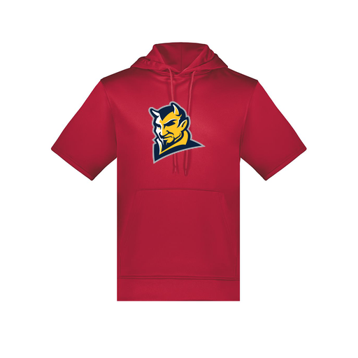 [6871.083.S-LOGO1] Men's Dri Fit Short Sleeve Hoodie (Adult S, Red, Logo 1)