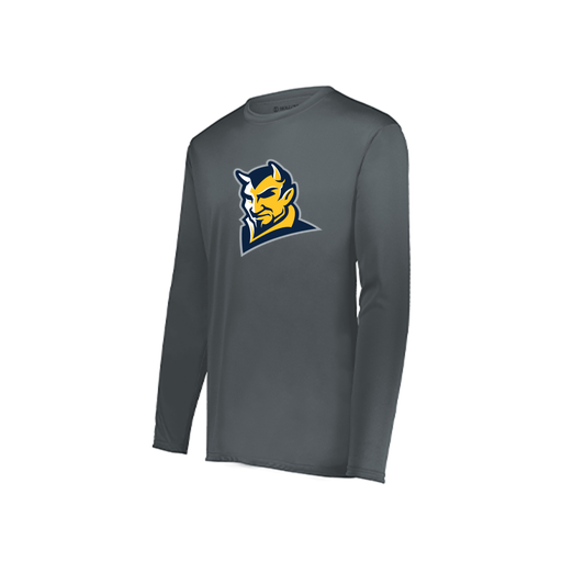 [222822.059.XS-LOGO1] Men's LS Smooth Sport Shirt (Adult XS, Gray, Logo 1)