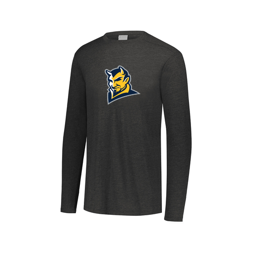 [FTLCUBBK-AXS-LOGO1] Decker Men's Tri-Blend T-Shirt - Long Sleeve (Adult XS, Black, Logo 1)