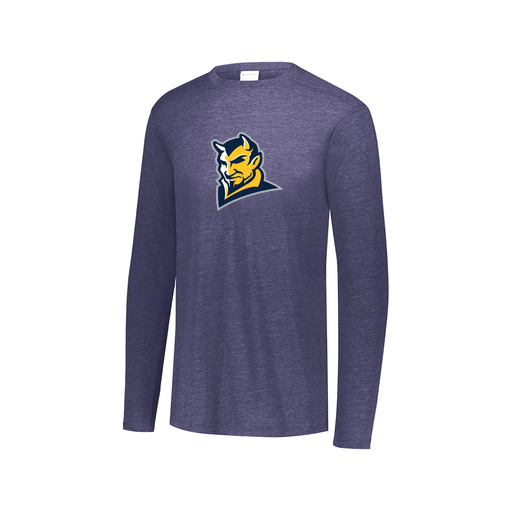 [FTLCUBNV-AXS-LOGO1] Decker Men's Tri-Blend T-Shirt - Long Sleeve (Adult XS, Navy, Logo 1)