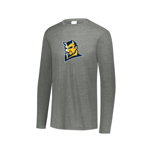 [FTLCUBGY-AXS-LOGO1] Decker Men's Tri-Blend T-Shirt - Long Sleeve (Adult XS, Gray, Logo 1)