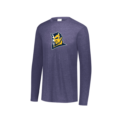 [FTLCUBNV-YS-LOGO1] Youth LS Ultra-blend T-Shirt (Youth S, Navy, Logo 1)