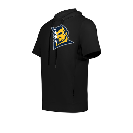 [222605.080.S-LOGO1] YOUTH VENTURA SOFT KNIT SHORT SLEEVE HOODIE (Youth S, Black, Logo 1)