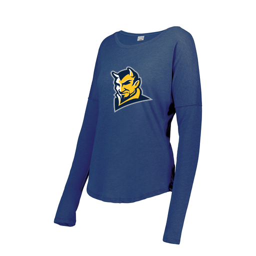 [FTLCUBRY-FAXS-LOGO1] Decker Women's Tri-Blend T-Shirt - Long Sleeve (Female Adult XS, Royal, Logo 1)
