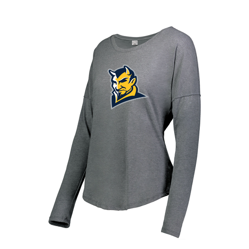[FTLCUBGY-FAXS-LOGO1] Ladies LS Ultra-blend T-Shirt (Female Adult XS, Gray, Logo 1)